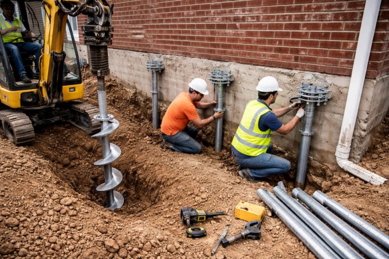 Helical Piers Installation