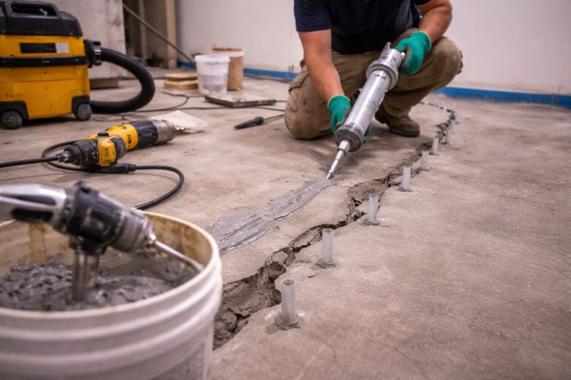 Cracked Basement Floor Repair in Mcdonough, GA
