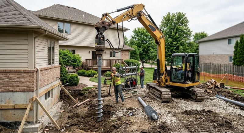 Helical Pile Installation in Mcdonough, GA