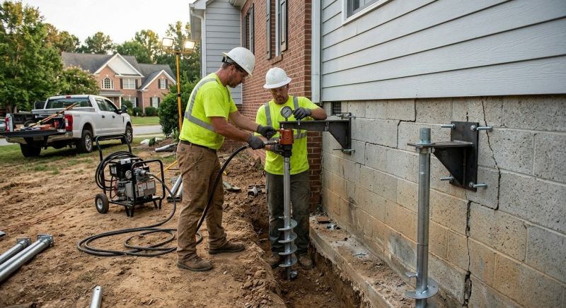 Helical Pile Installation in Mcdonough, GA