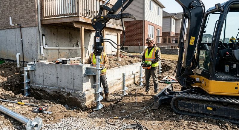 Helical Pile Installation in Mcdonough, GA